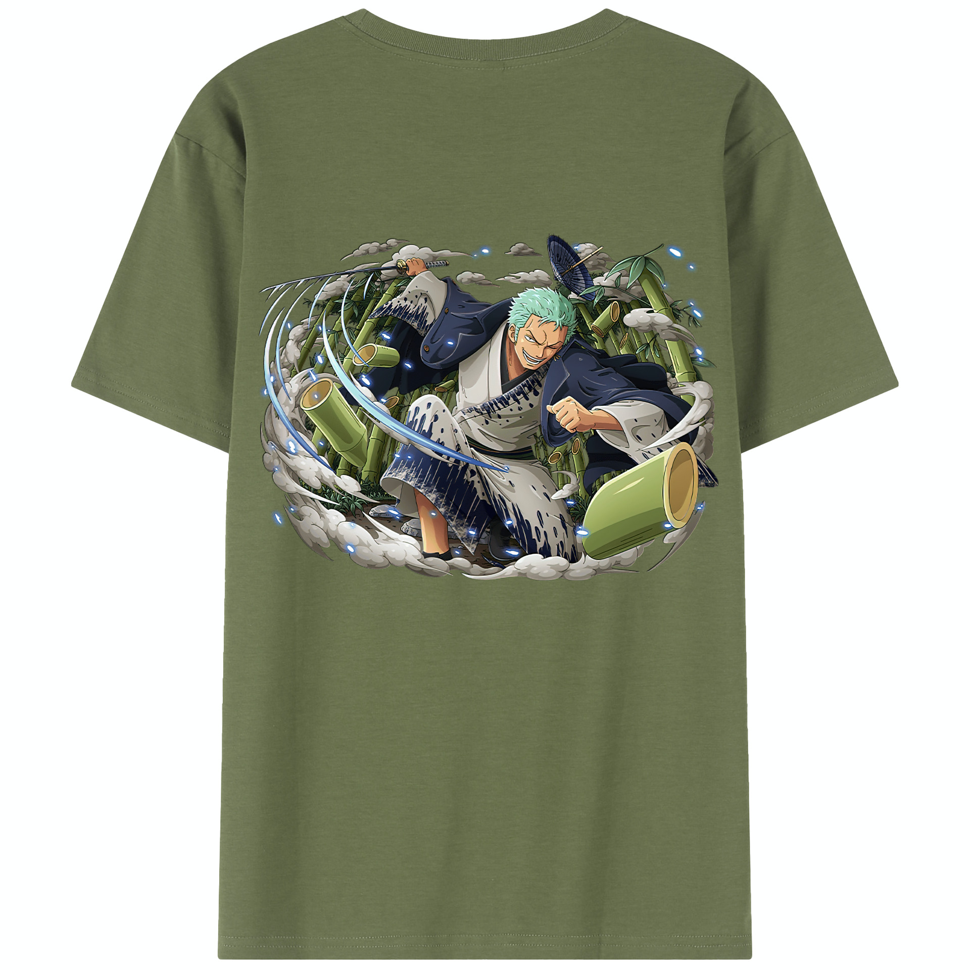 ワンピース ロロノア・ゾロ ONE PIECE Roronoa Zoro 綿100％半袖Tシャツ（背面プリント）